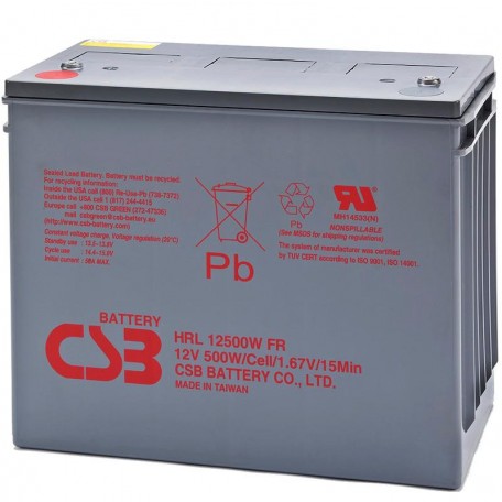 CSB HRL12500W FR 134 ah High Rate 10 Year Design UPS Backup Battery