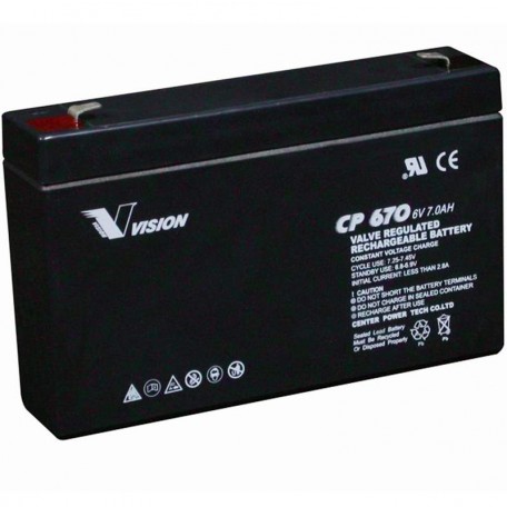 CP670 Sealed AGM 6 volt 7 ah Vision Battery