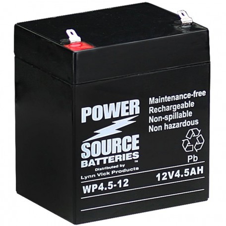 WP4.5-12 Sealed AGM Battery 12v 4.5ah Power Source T1 .187 terminals