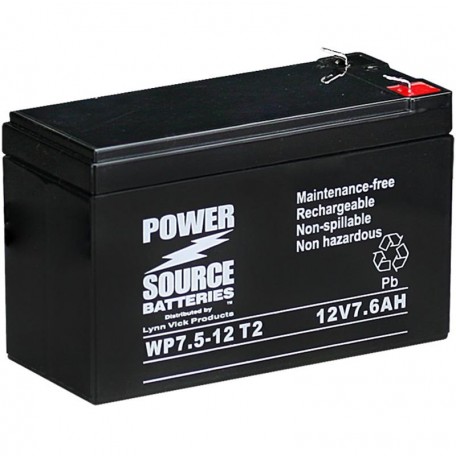 WP7.5-12 T2 Sealed AGM Battery 12v 7.6ah Power Source .250 terminals