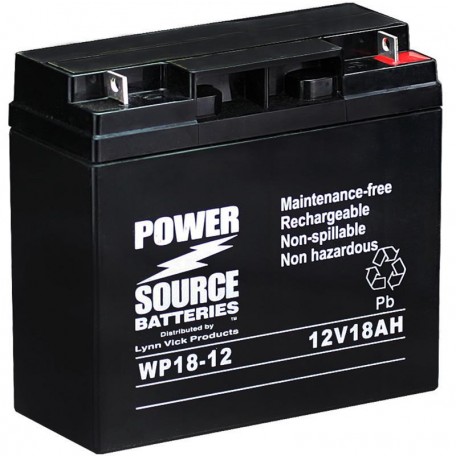 Power Source WP18-12 SLA Sealed AGM Battery 12 volt 18 ah