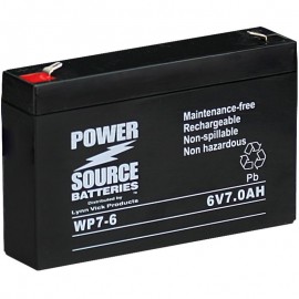 WP7-6 Sealed AGM Battery 6 volt 7 ah Power Source