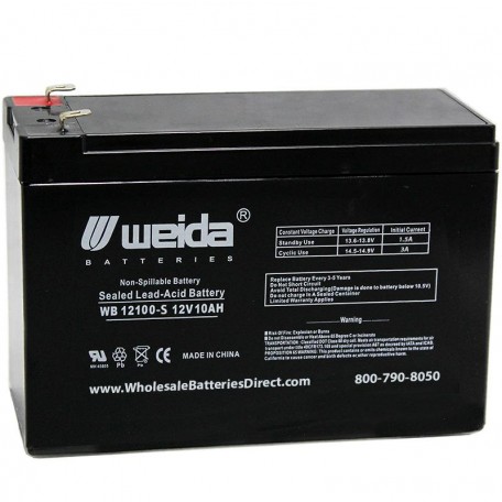 WB12100-S F2 Sealed AGM Battery 12 volt 10 ah Weida