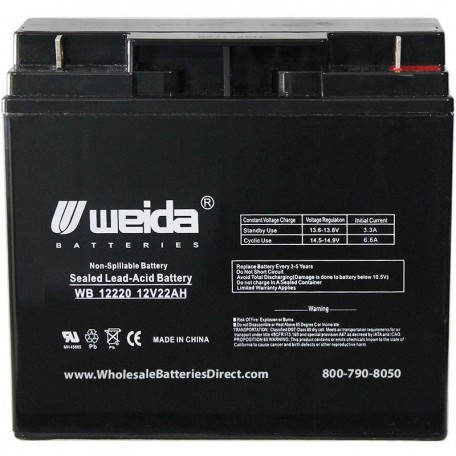 WB12220 NB nut-bolt Terminals Sealed AGM  Battery 12 volt 22ah Weida