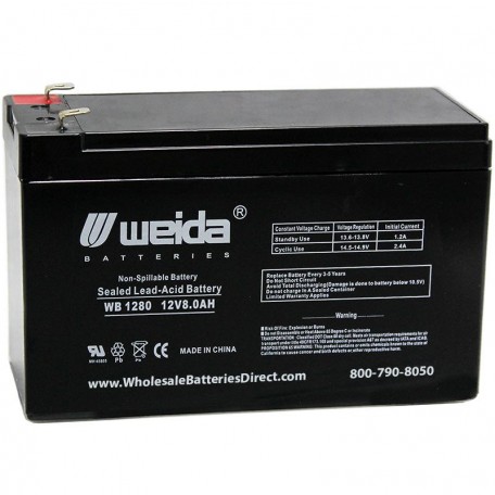 WB1280 F1 Sealed AGM 12 volt 8 ah Weida Battery .187 terminals