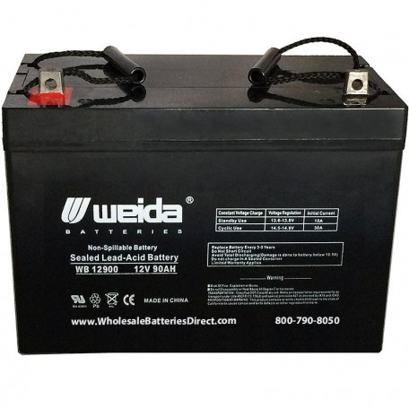 WB12900 Sealed AGM Group 27 Battery 12 volt 90 ah Weida z-post