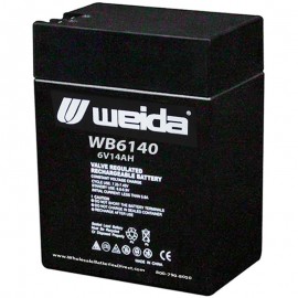 WB6140 Sealed AGM 6 volt 14 ah Weida Battery F1-F2 terminals