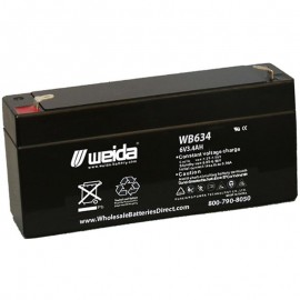 WB634 Sealed AGM Battery 6 volt 3.4 ah Weida