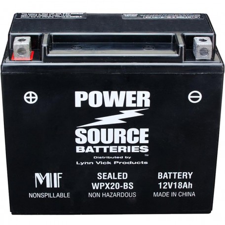 WPX20-BS Motorcycle Battery replaces 65991-75A for Harley