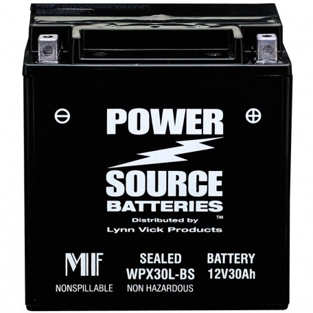 WPX30L-BS 30ah Battery replaces Parts Unlimited 2113-0107, YIX30L-BS
