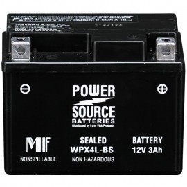 Power Source WPX4L-BS Sealed AGM 80cca Motorcycle Battery