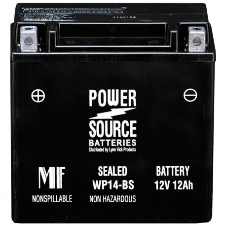 Power Source WP14-BS Sealed AGM 210cca Motorcycle Battery
