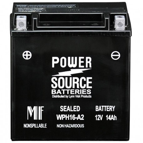 Power Source WPH16-A2 Sealed AGM 230cca Motorcycle Battery