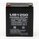 12 Volt 5 ah Fire Alarm Battery replaces 12v 4.5ah Power-Sonic PS-1250