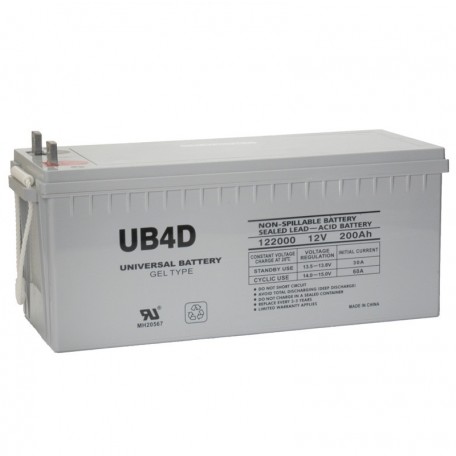 12 V, 200 Ah Group 4D Deep Cycle GEL RV Recreational Battery UB-4D