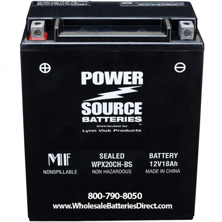 Power Source WPX20CH-BS 18ah 370cca AGM Motorcycle Battery FTZ16-BS