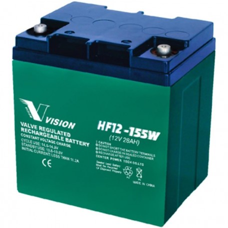 HF12-155W High Rate Flame Retardant 12v 28 ah SLA AGM Vision Battery