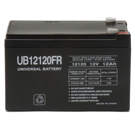 12v 12ah Flame Retardant UPS Battery replaces CSB HR 1251W F2FR