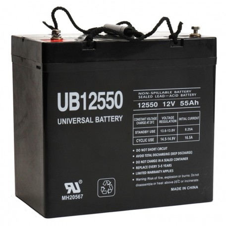 12v 55ah UPS Battery replaces 52ah CSB EVX12520, EVX 12520