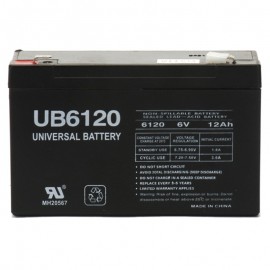 6v 12ah UPS Battery replaces Yuasa NP12-6T, NP 126T .250 terminal