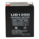 12v 5a UPS Battery replaces 4ah Genesis NP4-12T, NP 4-12T .250 term