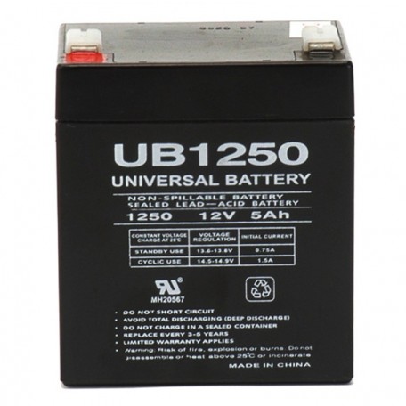 12 Volt 5 ah UPS Backup Battery replaces Kung Long WP5-12E F2