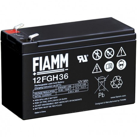 12v 9ah 36w 12fgh36 Fr High Rate Flame Retardant Fiamm Ups Battery